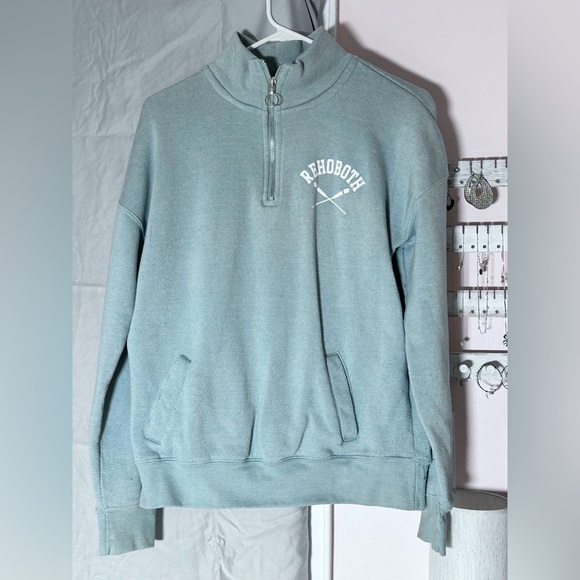 🌊👙🐚 Women’s half zip Rehoboth beach boardwalk sweatshirt SZ medium - Picture 1 of 2